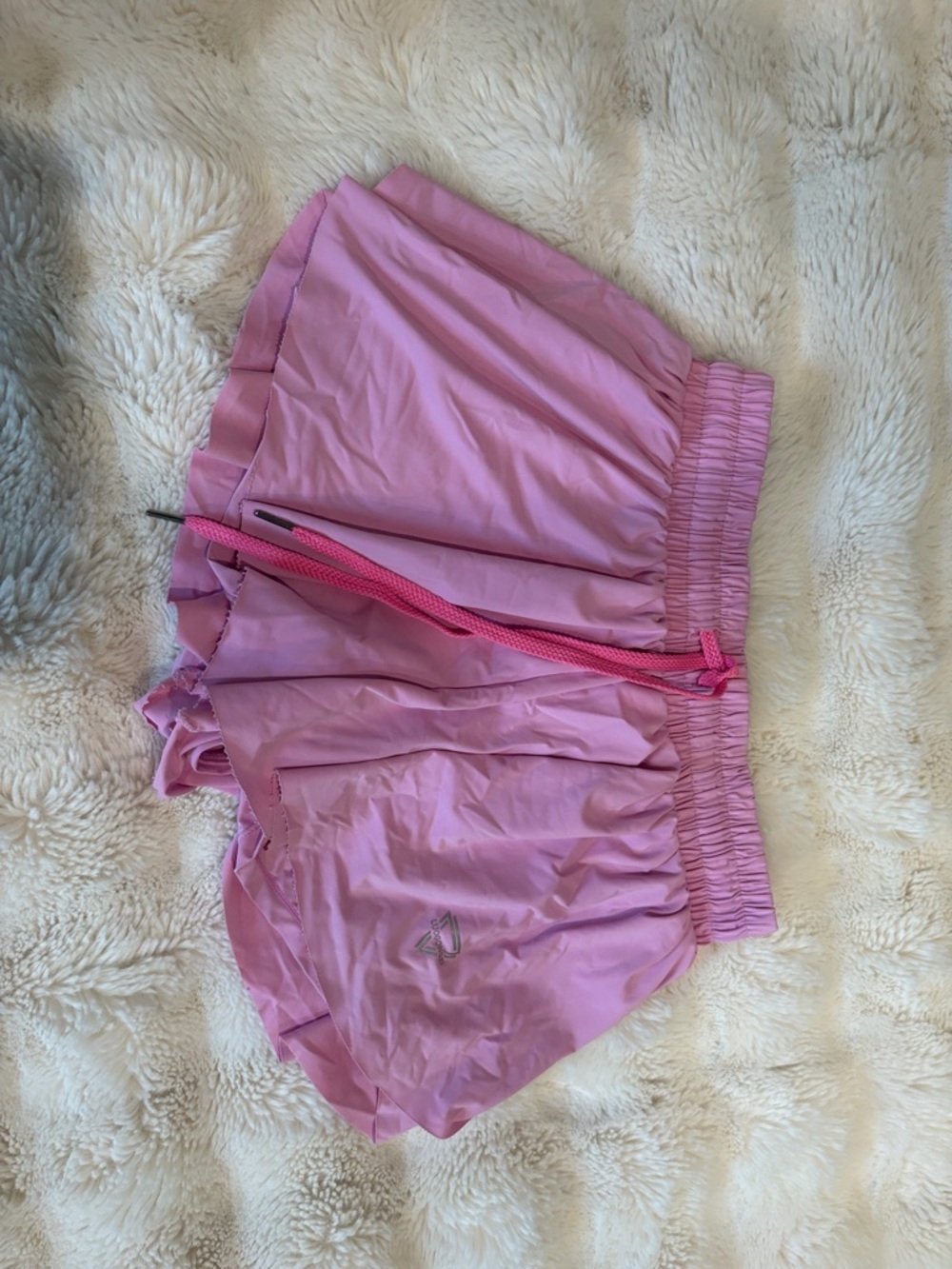 Light Pink Athletic Shorts with Drawstring